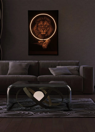 Lion Wall Art with LED Light