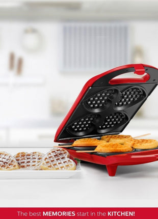 - Non-Stick Heart Waffle Maker, Red - Makes 4 Heart-Shaped Waffles in Minutes