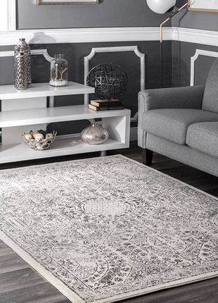 Minta Vintage Distressed Area Rug - 8X10 Feet Grey