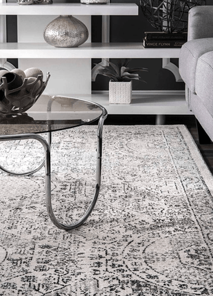 Minta Vintage Distressed Area Rug - 8X10 Feet Grey