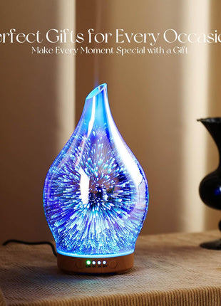 Oil Diffuser 3D Glass Aromatherapy Ultrasonic Humidifier