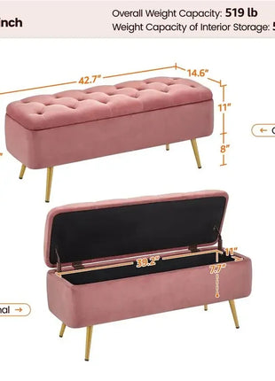 Modern Ottoman Footstool Bench with Storage Compartment