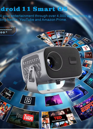 P28D LED Smart Projector Android 11 300ANSI Outdoor 2.4G/5G Wifi Home Theater Cinema Mini Projector for 1080P 4K Movie