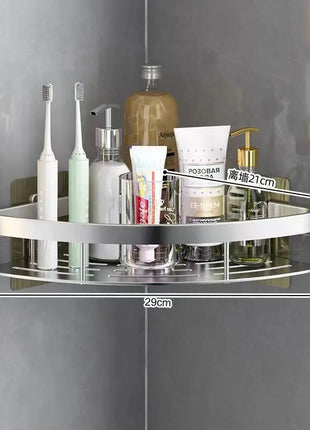 Bathroom Shelf Aluminum Alloy Shampoo Rack Makeup Storage Organizer Shower Shelf Bathroom Accessories No Drill Wall Corner Shelf