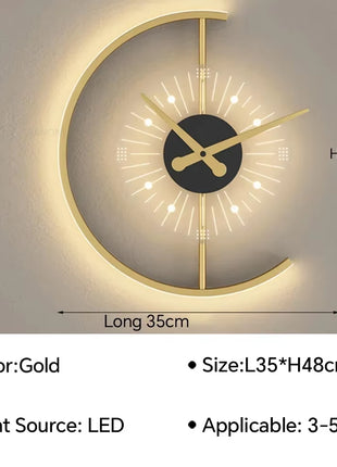 Modern LED Wall Lamp Clock Sconce for Bedroom Bedside Living Dining Room Aisle Porch Corridor Home Decor Lighting Fixture Luster