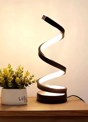 Modern Spiral Table LED Night Light Dimmable Desk Lamp Living Room Nightstand Lamp Bedside Table Study Office Bedroom Decoration