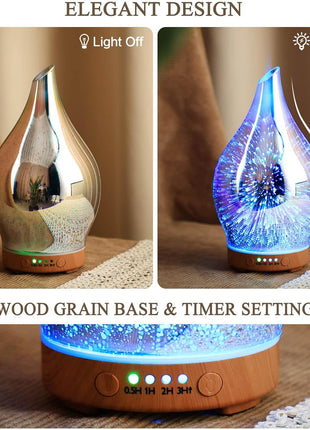 Oil Diffuser 3D Glass Aromatherapy Ultrasonic Humidifier