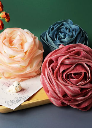 1Pcs Rose Flower Bath Flower Foaming Net,Soft Mesh Bath Sponge Ball,Elastic Grid Lanyard Design,Body Cleaner Exfoliating Bath Flower,Nylon Cleaning Brush Bath Puff Body Cleaning