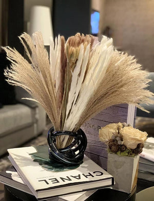 60 PCS Natural Dried Pampas Grass Bouquet, 20 White Bouquet, 20 Brown Bouquet, 20 Reed Grass Bouquet for Wedding Room Home Party Table Decor Bouquet