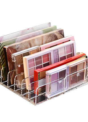 Makeup Organizer Desktop Multi-Cell Display Box Makeup Blush Cosmetics Shelf 7-Compartment Plastic Eye Shadow Tray Storage Box