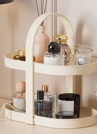 Makeup Organizer for Vanity Perfume Organizer 2 Tier Skincare Bathroom Countertop Organizer Make up Shelf Perfume Display Tray