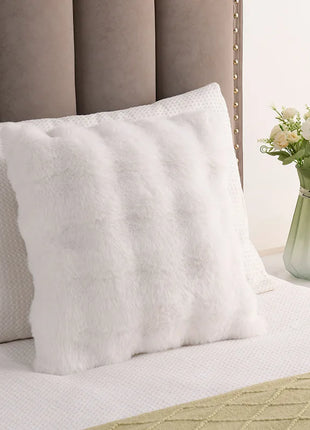 Imitation Rabbit Plush Pillow Living Room Sofa Pillow Bedroom Bay Window Solid Color Cushion Bubble Velvet Bedside Mat