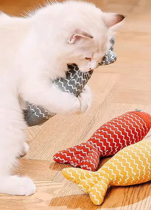 Cat Fish Toy Cat Scratcher Catnip Toy Interactive Simulation Fish Cat Mint Fidget Toys Stuffed Playing Toy for Cat Kitten