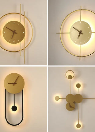 Modern LED Wall Lamp Clock Sconce for Bedroom Bedside Living Dining Room Aisle Porch Corridor Home Decor Lighting Fixture Luster