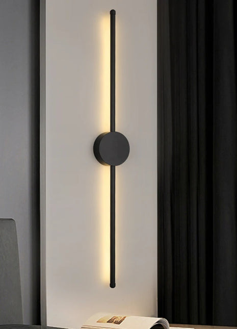 Wall Light Modern Long LED Light Black I-Shaped Wall Lamp Bedroom Living Room Corridor Interior Lighting Home Decor Lighting