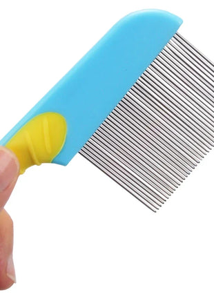 Pet Dog Cat anti Lice Comb Stainless Steel Long and Short Needle Dog Grooming Comb Deworming Eggs Knot Grooming Grate Flea Combs