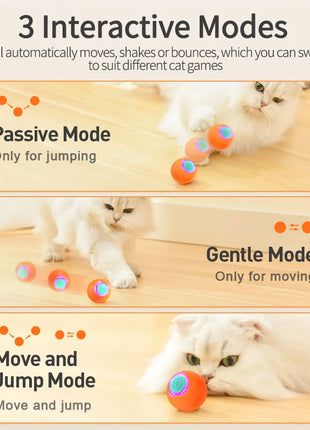 Cat Toys Smart Interactive Cat Bouncing Ball Automatic Rolling Ball Training Self-Moving Electric Toy Dog Pet Accessories