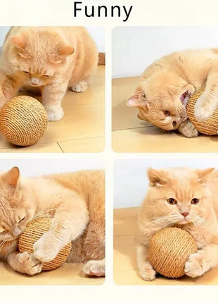 8Cm Cat Scratching Ball Interactive Cat Toys Bite-Resistant Kitten Chasing Ball Pet Sounding Toys for Cats Cat Accessories