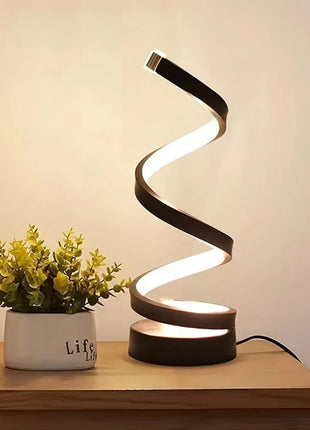 Modern Spiral Table LED Night Light Dimmable Desk Lamp Living Room Nightstand Lamp Bedside Table Study Office Bedroom Decoration