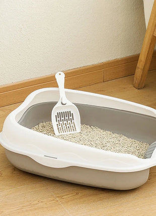 Semi-Enclosed Litter Box Spatter-Proof Cat Toilet Large Kitten Cleaning Supplies Large Cat Poop Bowl Pet Bupplies