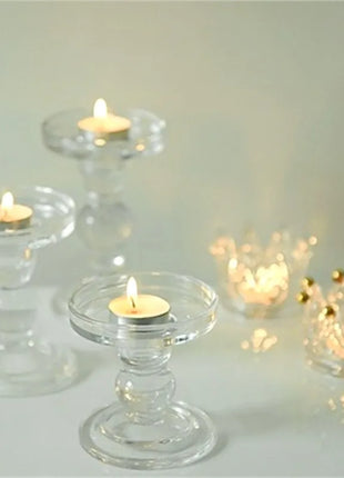 Simple Candle Cup Holder Transparent European Candlestick Empty Cups Candles Glass Light Jar Wedding Restaurant Candle Container