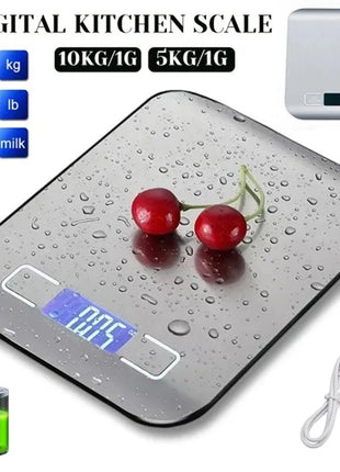 Kitchen Digital Scale Multi-Function Portable Weighing Scale LCD Display USB Charging Electronic Scales Baking Measuring Tools