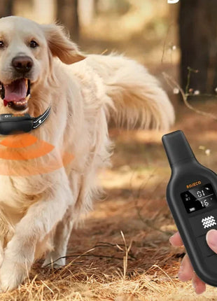 Electric Dog Training Collar Digital Rechargeable Remote Control IPX7 Waterproof Vibrator Pet Dog Bark Stop Shock Collar