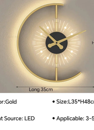 Modern LED Wall Lamp Clock Sconce for Bedroom Bedside Living Dining Room Aisle Porch Corridor Home Decor Lighting Fixture Luster