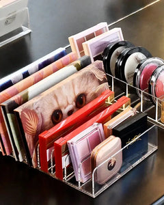 Makeup Organizer Desktop Multi-Cell Display Box Makeup Blush Cosmetics Shelf 7-Compartment Plastic Eye Shadow Tray Storage Box