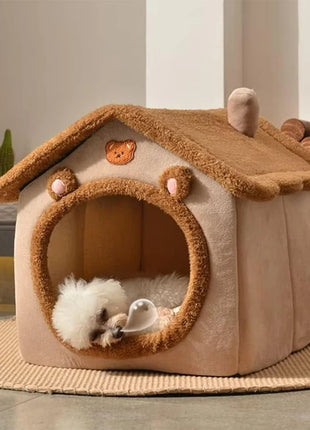 Foldable Pet House Removable Washable Cat House Puppy Cave Sofa Pet Bed House for Extra Small Dogs and Small and Medium Cats