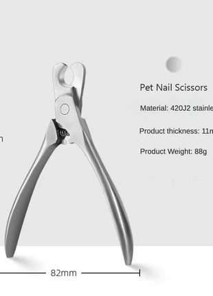 Professional Universal Pet Nail Clippers Scissors Tools Cats Dogs Product Moon-Shaped Stainless Steel Cutting Edge Effort-Saving