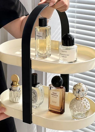 Makeup Organizer for Vanity Perfume Organizer 2 Tier Skincare Bathroom Countertop Organizer Make up Shelf Perfume Display Tray