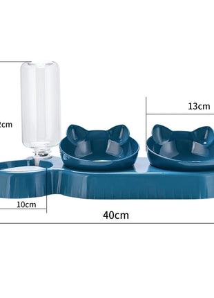 3 in 1 Cat Feeder Automatic Water Dispenser Double Bowl Pet Bowl for Small Dogs Cats Pet Food Container Cat Accessories