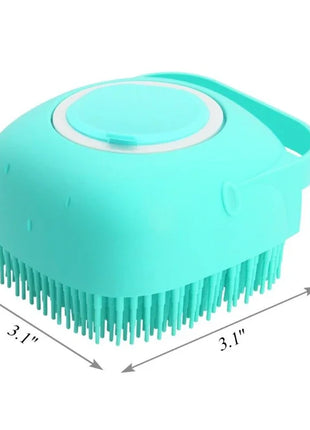 Pet Dog Shampoo Brush 2.7Oz 80Ml Cat Massage Comb Grooming Scrubber for Bathing Short Hair Soft Silicone Rubber