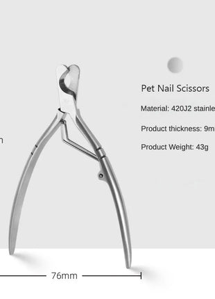 Professional Universal Pet Nail Clippers Scissors Tools Cats Dogs Product Moon-Shaped Stainless Steel Cutting Edge Effort-Saving