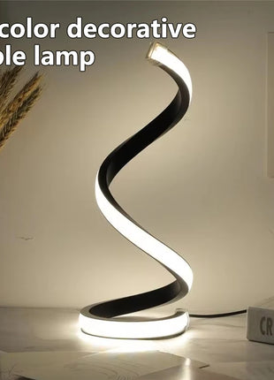 Modern Spiral Table LED Night Light Dimmable Desk Lamp Living Room Nightstand Lamp Bedside Table Study Office Bedroom Decoration