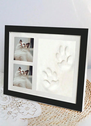 Pet Paw Print Photo Frame Dog Cat Footprints Commemorative Mud Table Photo Frame Baby Hand and Foot Print Photo Frame