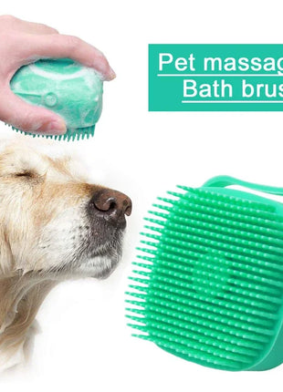 Pet Dog Shampoo Brush 2.7Oz 80Ml Cat Massage Comb Grooming Scrubber for Bathing Short Hair Soft Silicone Rubber