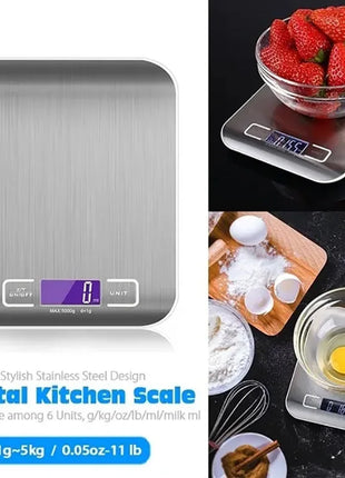 Kitchen Digital Scale Multi-Function Portable Weighing Scale LCD Display USB Charging Electronic Scales Baking Measuring Tools