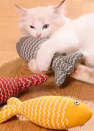 Cat Fish Toy Cat Scratcher Catnip Toy Interactive Simulation Fish Cat Mint Fidget Toys Stuffed Playing Toy for Cat Kitten