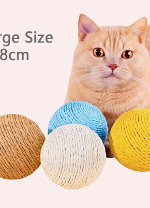 8Cm Cat Scratching Ball Interactive Cat Toys Bite-Resistant Kitten Chasing Ball Pet Sounding Toys for Cats Cat Accessories