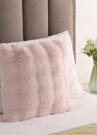 Imitation Rabbit Plush Pillow Living Room Sofa Pillow Bedroom Bay Window Solid Color Cushion Bubble Velvet Bedside Mat