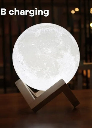 LED Night Light Rechargeable 3D Print Moon Lamp Touch Moon Lamp Children Night Lamp Table Lamp Home Bedroom Decor Birthday Gifts