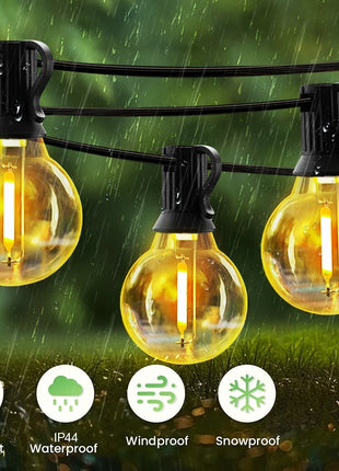 Solar Outdoor String Lights 10M 7M G40 Globe Patio Lights Solar Powered Shatterproof Hanging Lights for Porch Garden Backyard