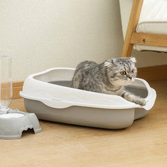 Semi-Enclosed Litter Box Spatter-Proof Cat Toilet Large Kitten Cleaning Supplies Large Cat Poop Bowl Pet Bupplies