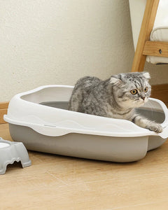 Semi-Enclosed Litter Box Spatter-Proof Cat Toilet Large Kitten Cleaning Supplies Large Cat Poop Bowl Pet Bupplies