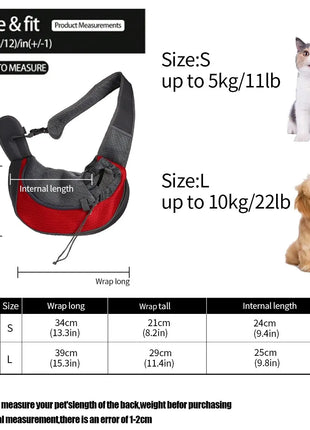 1 Pcs Pet Bag Cat Dog Travel Portable Cross-Body Shoulder Bag Breathable Mesh Pet Backpack