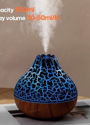 300Ml Volcano Air Humidifier Desktop Electric USB Humidificadore Water Mist Diffuser Purifier Air Freshener with 7 Colors Night