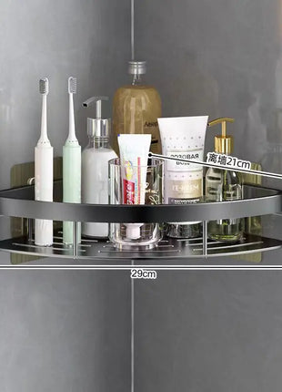 Bathroom Shelf Aluminum Alloy Shampoo Rack Makeup Storage Organizer Shower Shelf Bathroom Accessories No Drill Wall Corner Shelf