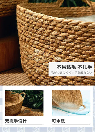 Pure Manual Cat Bed House Rattan Woven Four Seasons Nest Cat Scratch Board General Dandelion Woven Cool Pet Home Cat Accessories